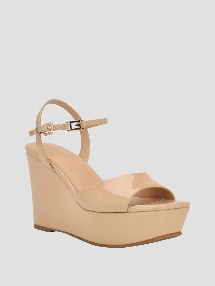 GUESS Sale Zione Patent Wedges Black 8211 Women
