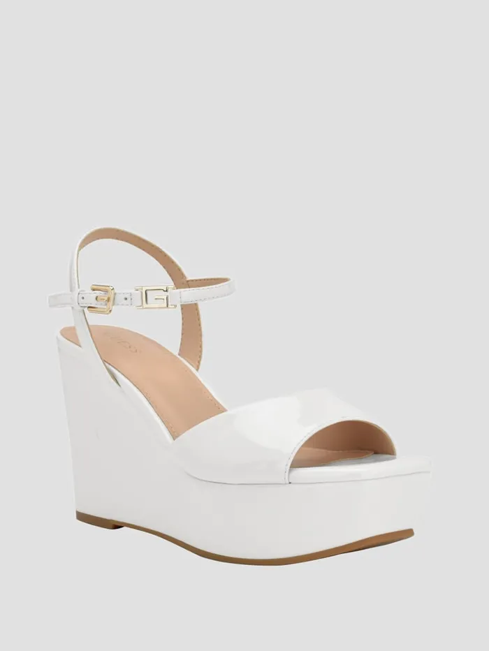 GUESS Sale Zione Patent Wedges Black 8211 Women