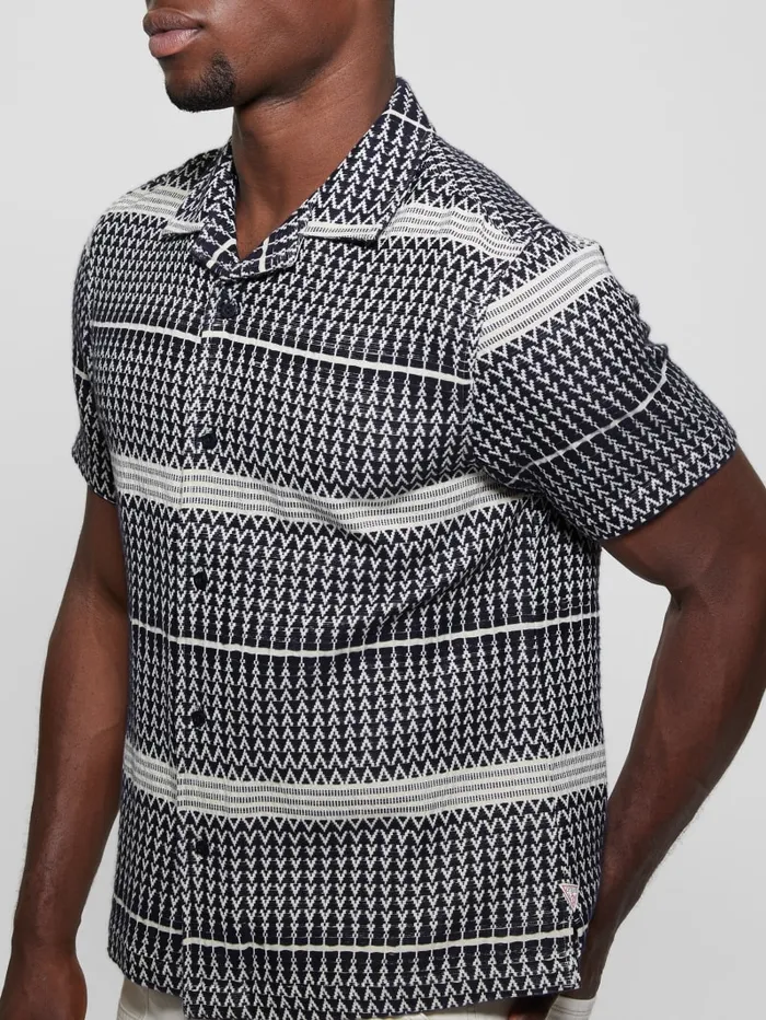 GUESS Shirts Arrow Jacquard Shirt Blue 8211 Men