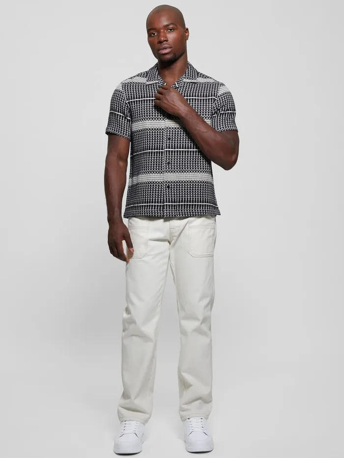 GUESS Shirts Arrow Jacquard Shirt Blue 8211 Men