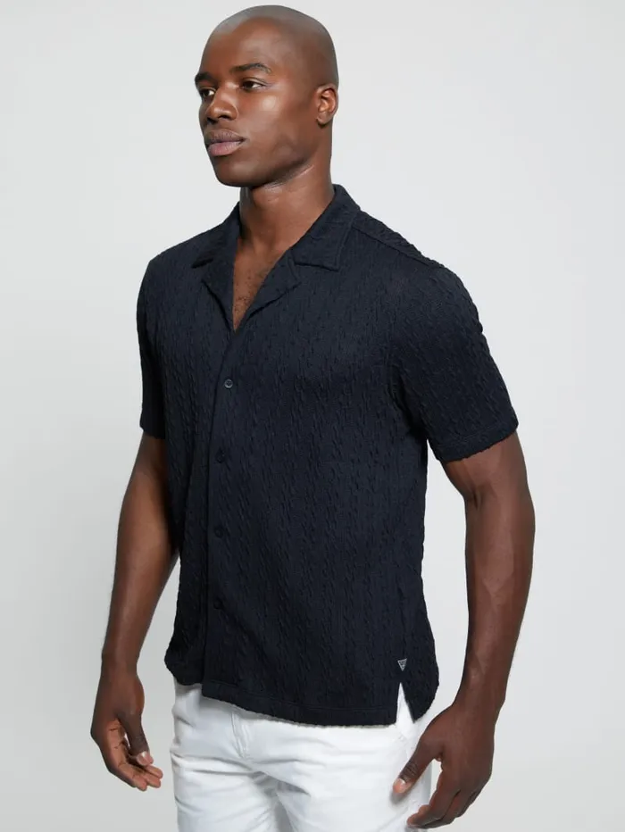 GUESS Shirts Colton Knit Shirt Black 8211 Men