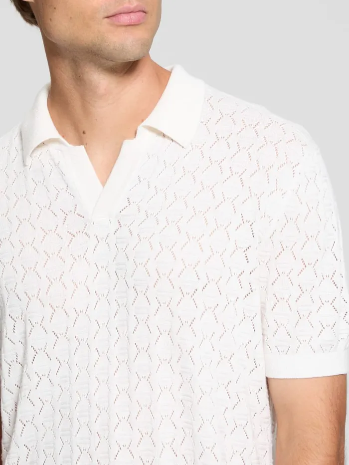 GUESS Shirts Eco Brian Pointelle Polo Black 8211 Men