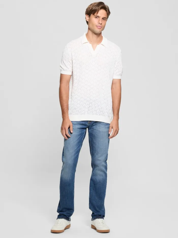 GUESS Shirts Eco Brian Pointelle Polo Black 8211 Men