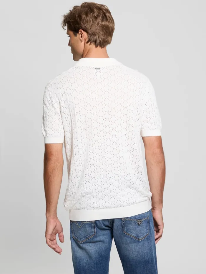 GUESS Shirts Eco Brian Pointelle Polo Black 8211 Men