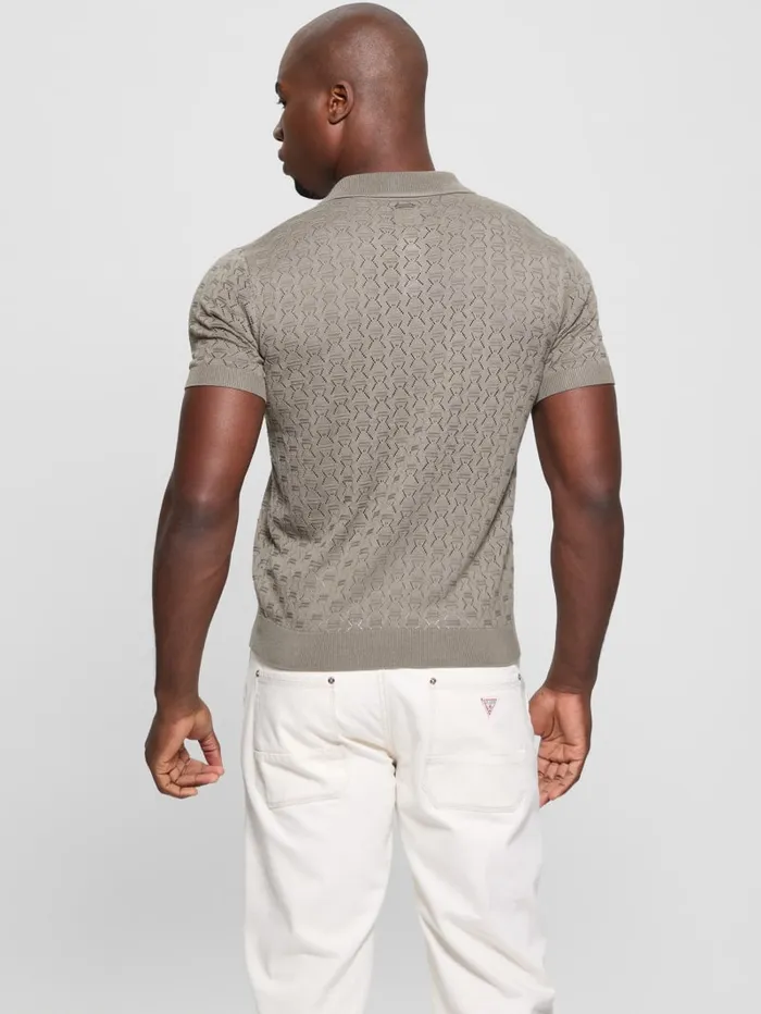 GUESS Shirts Eco Brian Pointelle Polo Black 8211 Men