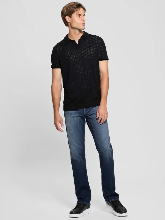 GUESS Shirts Eco Brian Pointelle Polo Black 8211 Men