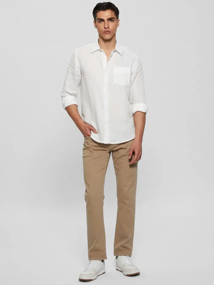 GUESS Shirts Eco Island Linen Shirt Blue 8211 Men