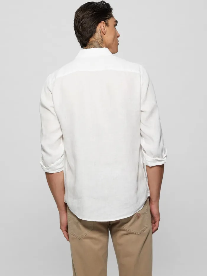 GUESS Shirts Eco Island Linen Shirt Blue 8211 Men