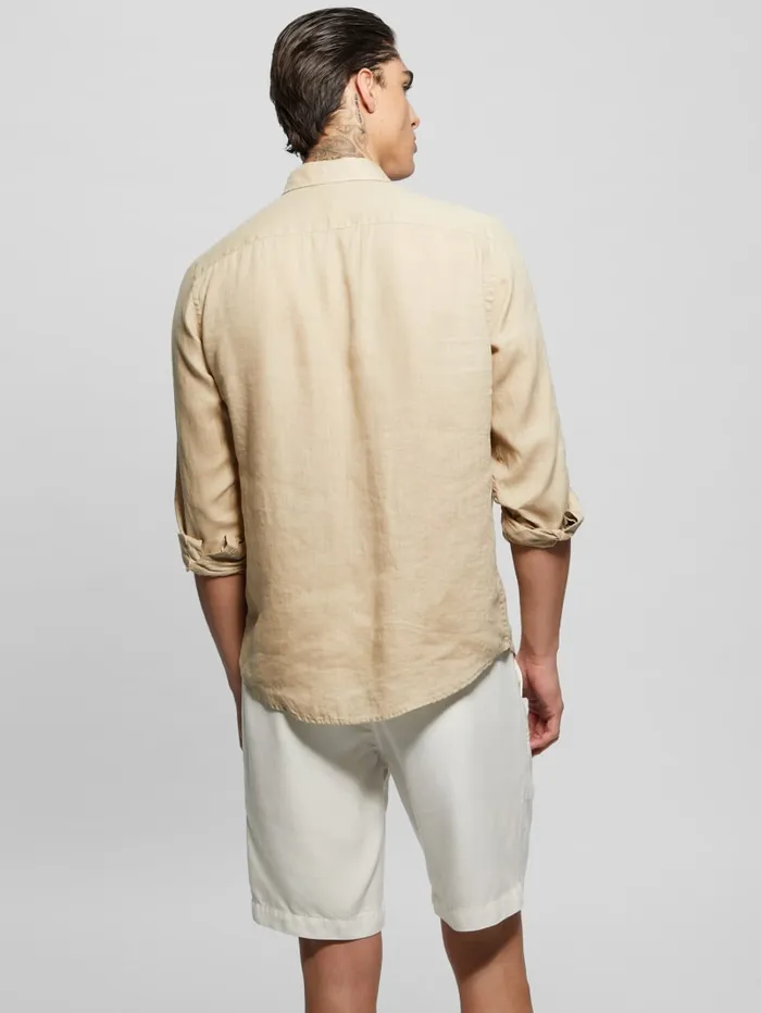 GUESS Shirts Eco Island Linen Shirt Blue 8211 Men