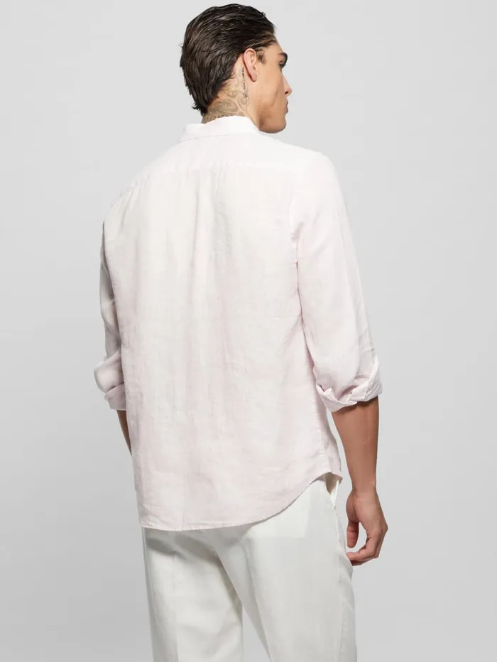 GUESS Shirts Eco Island Linen Shirt Blue 8211 Men