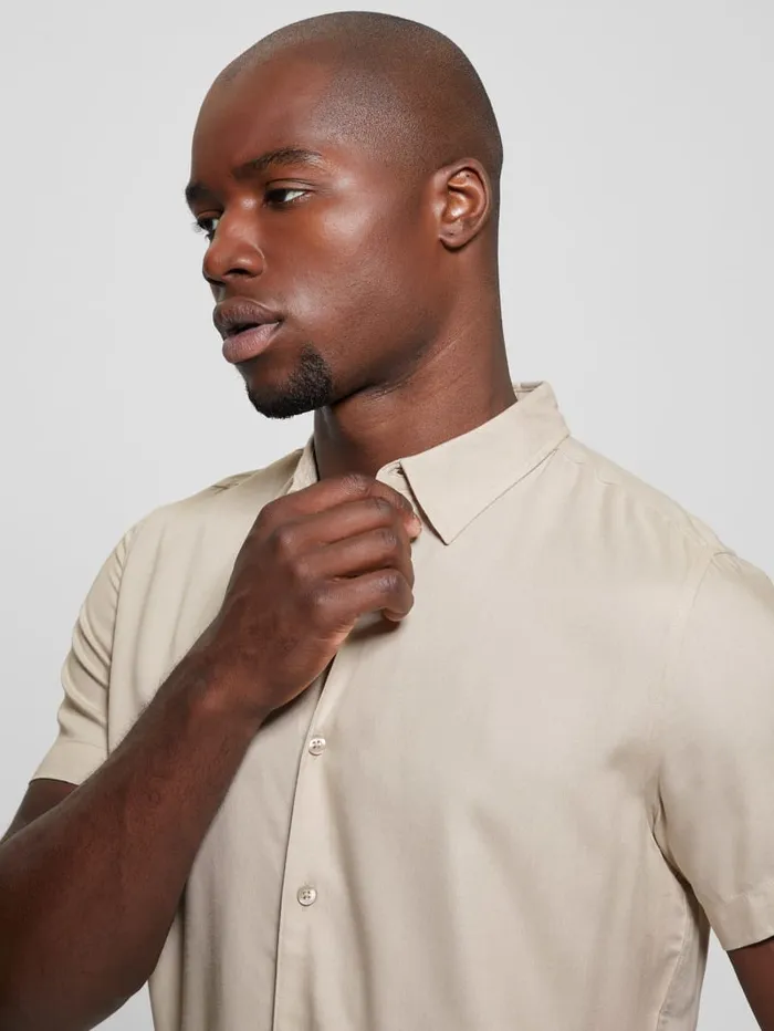 GUESS Shirts Eco Solid Shirt Beige 8211 Men