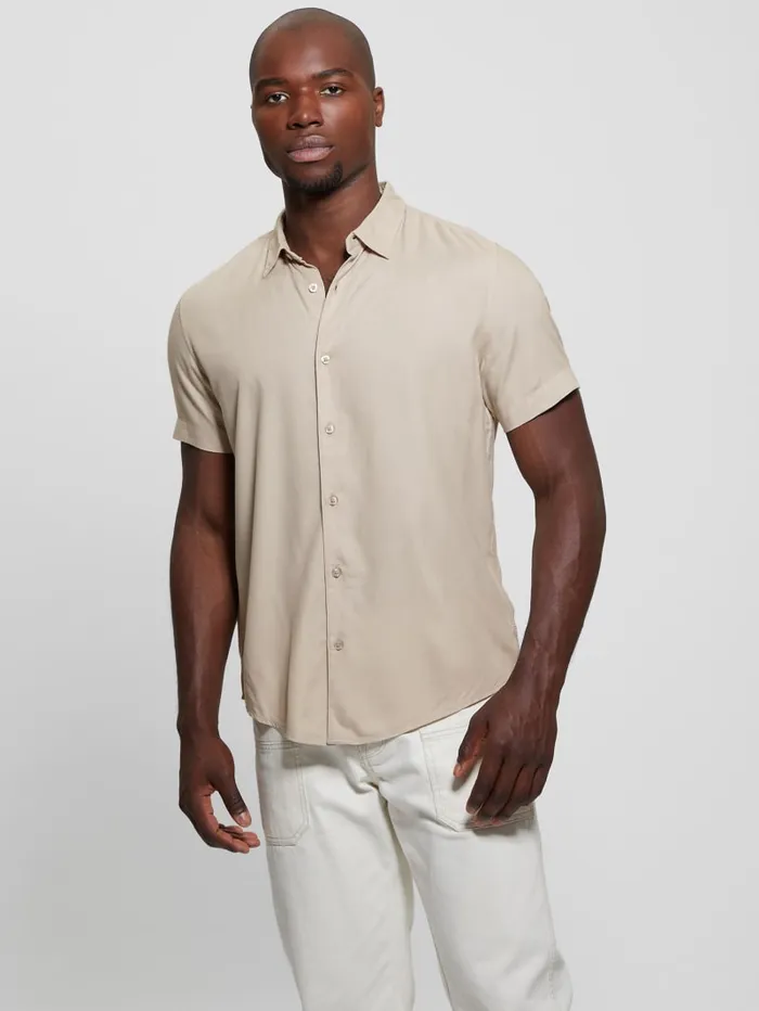 GUESS Shirts Eco Solid Shirt Beige 8211 Men