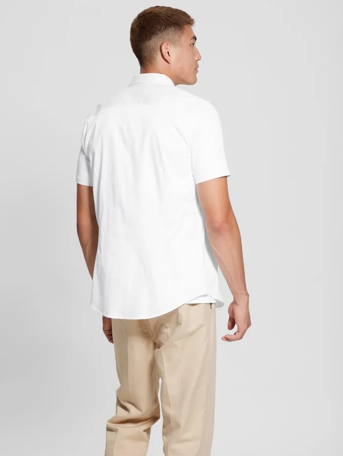 GUESS Shirts Luxe Stretch ShortSleeve Shirt Blue 8211 Men
