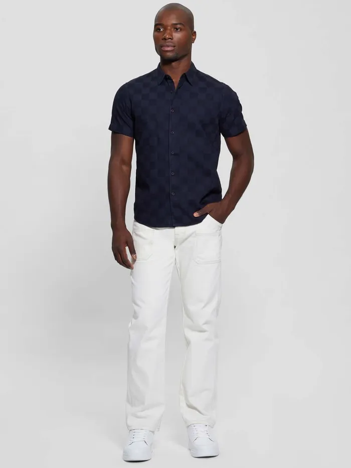 GUESS Shirts Parker Dobby Shirt Blue 8211 Men