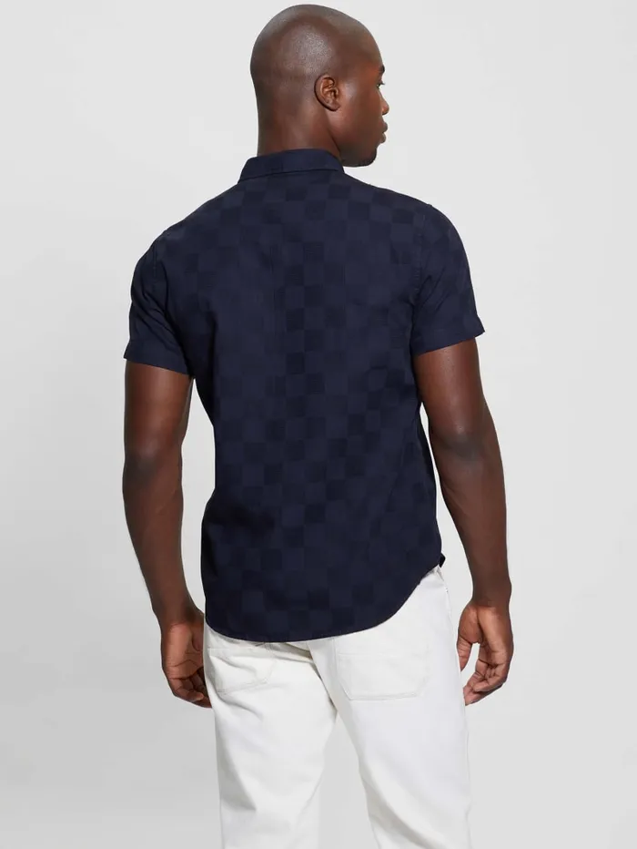GUESS Shirts Parker Dobby Shirt Blue 8211 Men