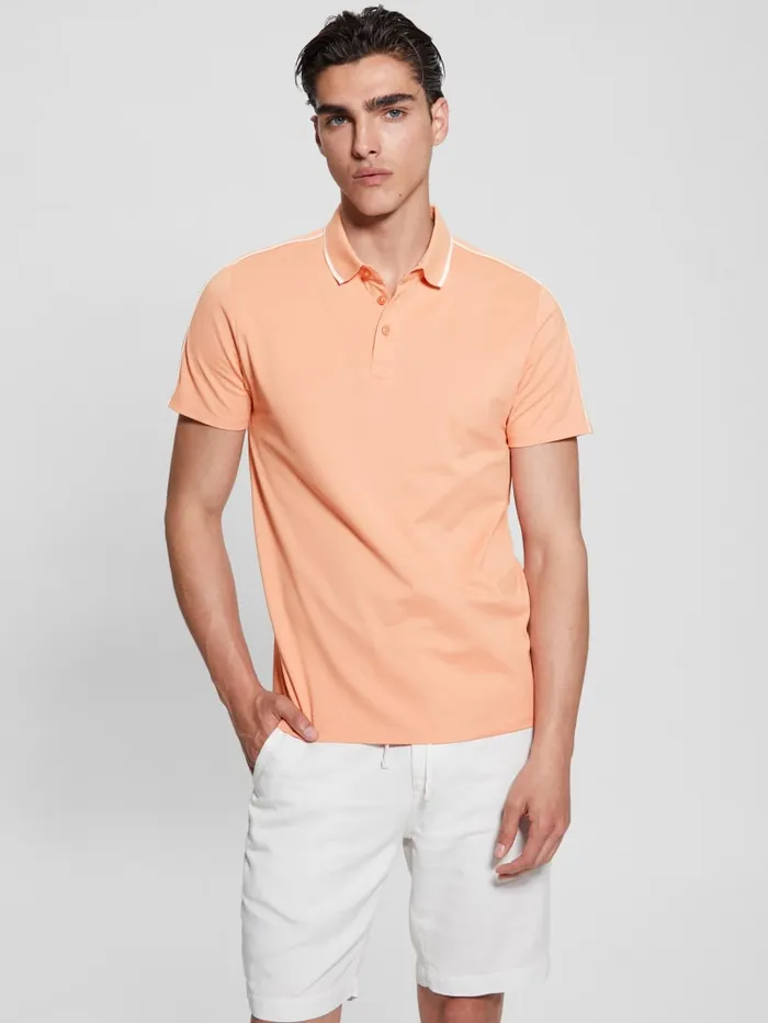 GUESS Shirts Quattro G Tape Polo Blue 8211 Men