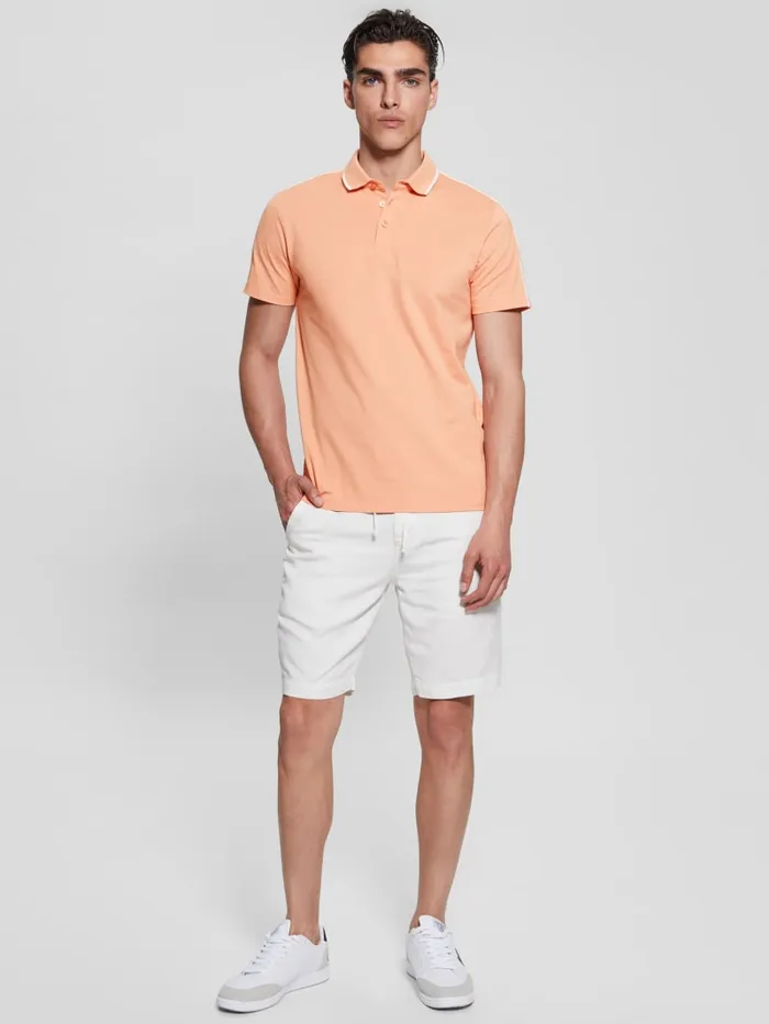 GUESS Shirts Quattro G Tape Polo Blue 8211 Men