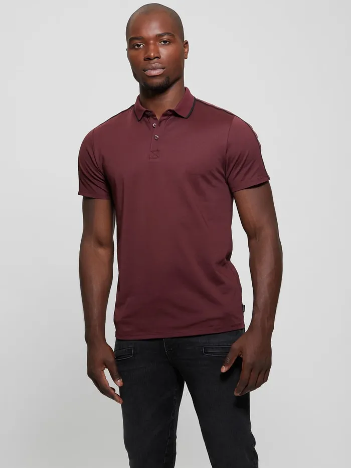 GUESS Shirts Quattro G Tape Polo Blue 8211 Men