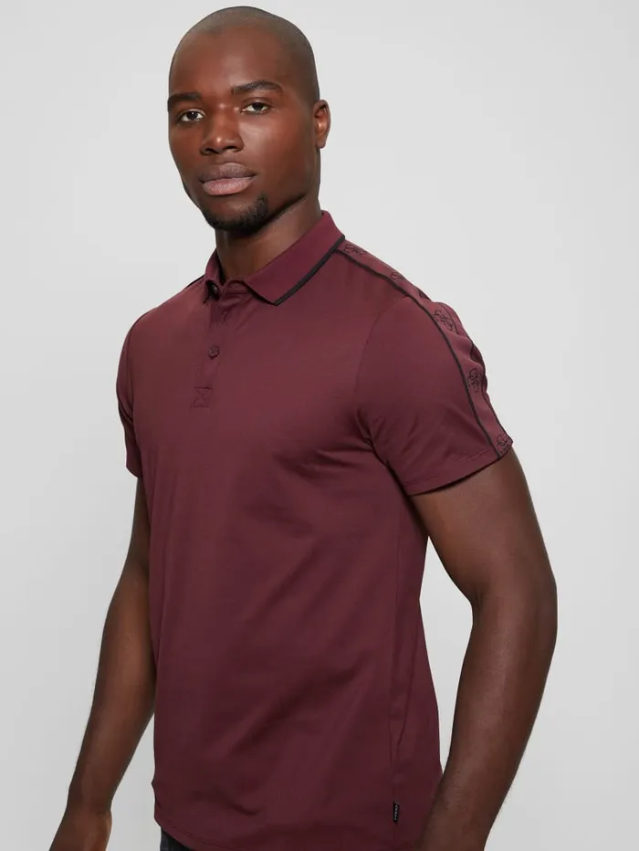 GUESS Shirts Quattro G Tape Polo Blue 8211 Men