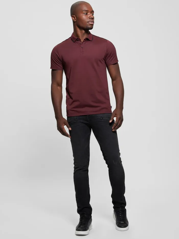 GUESS Shirts Quattro G Tape Polo Blue 8211 Men