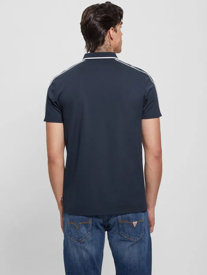 GUESS Shirts Quattro G Tape Polo Blue 8211 Men