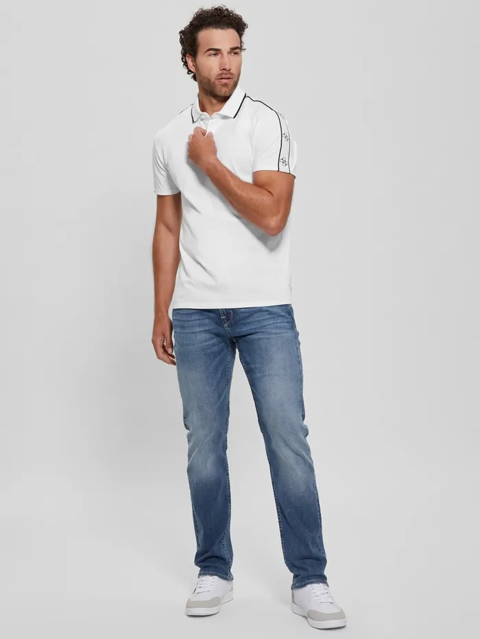 GUESS Shirts Quattro G Tape Polo Blue 8211 Men
