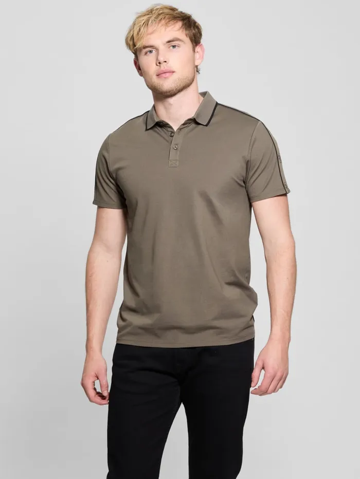 GUESS Shirts Quattro G Tape Polo Blue 8211 Men