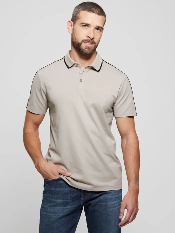 GUESS Shirts Quattro G Tape Polo Blue 8211 Men