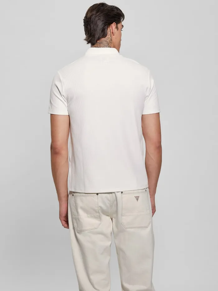 GUESS Shirts Ryker Rib Knit Polo White 8211 Men