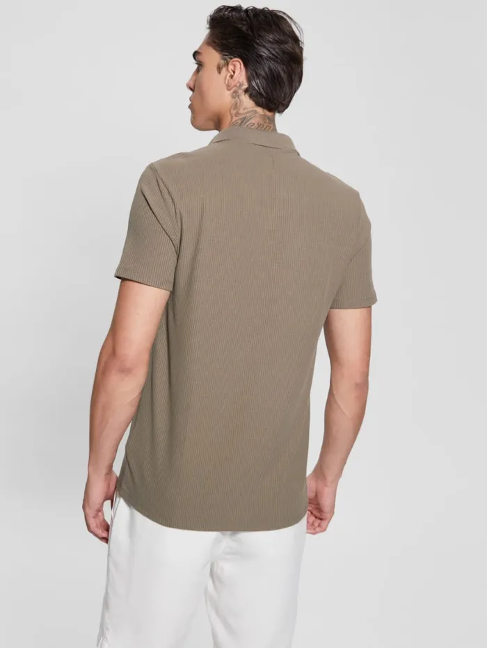 GUESS Shirts Ryker Rib Knit Polo White 8211 Men