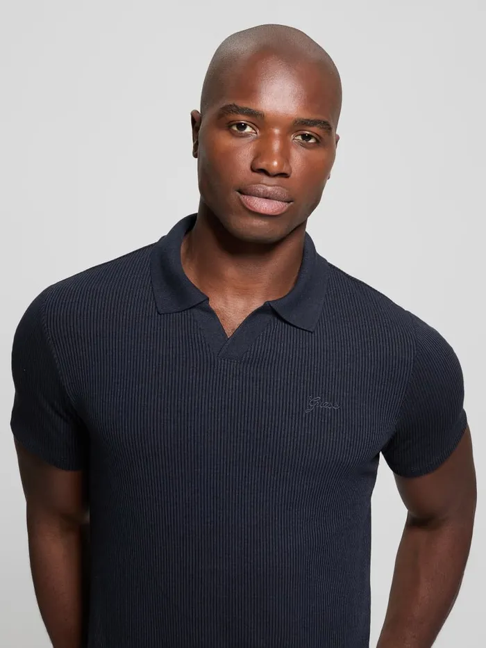 GUESS Shirts Ryker Rib Knit Polo White 8211 Men