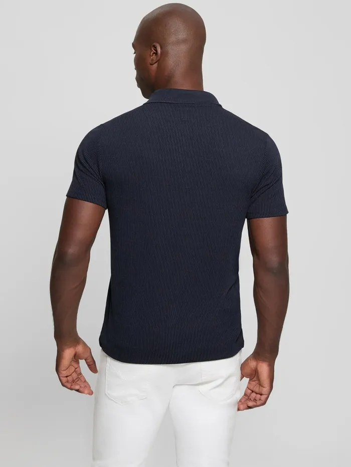 GUESS Shirts Ryker Rib Knit Polo White 8211 Men