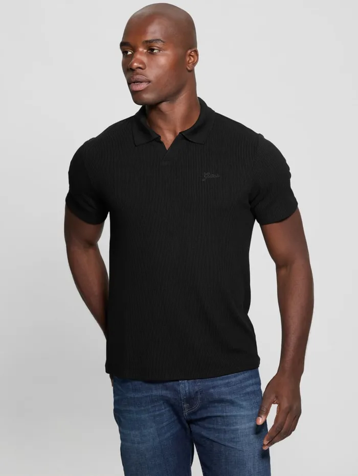 GUESS Shirts Ryker Rib Knit Polo White 8211 Men