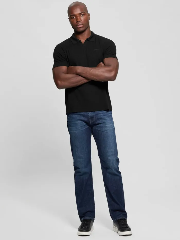 GUESS Shirts Ryker Rib Knit Polo White 8211 Men