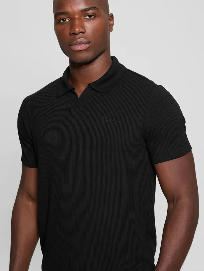 GUESS Shirts Ryker Rib Knit Polo White 8211 Men