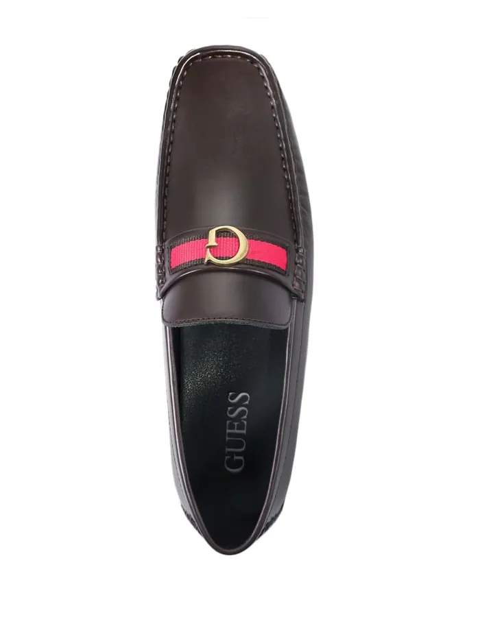 GUESS Shoes Aurolo G Logo Driving Loafers Brown 8211 Men