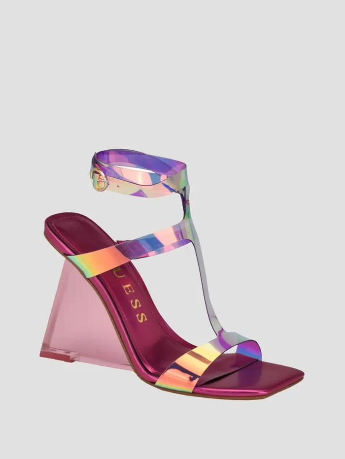 GUESS Shoes Bacio Embossed Wedges Pink 8211 Women