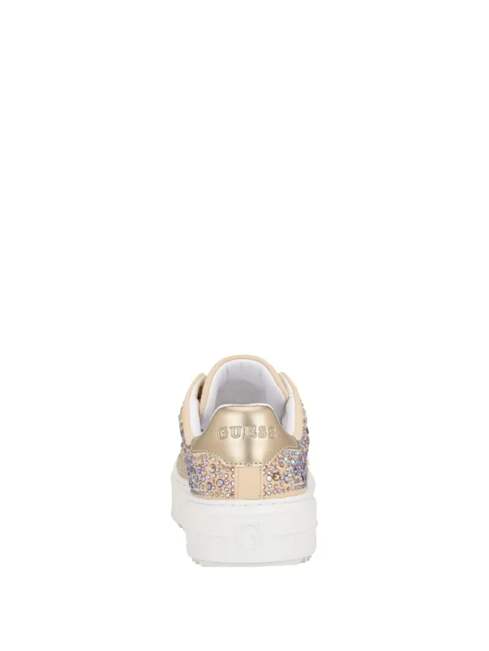 GUESS Shoes Denesa Rhinestone LowTop Sneakers Gold 8211 Women