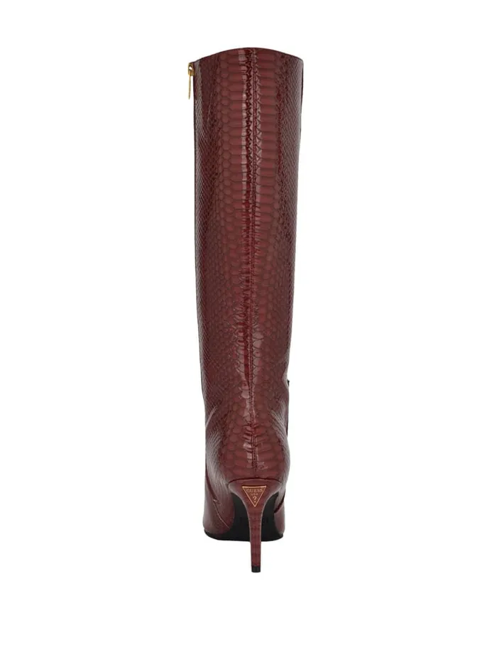 GUESS Shoes Richee Snakeskin Boots Red 8211 Women