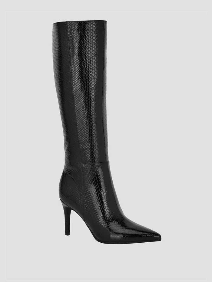 GUESS Shoes Richee Snakeskin Boots Red 8211 Women