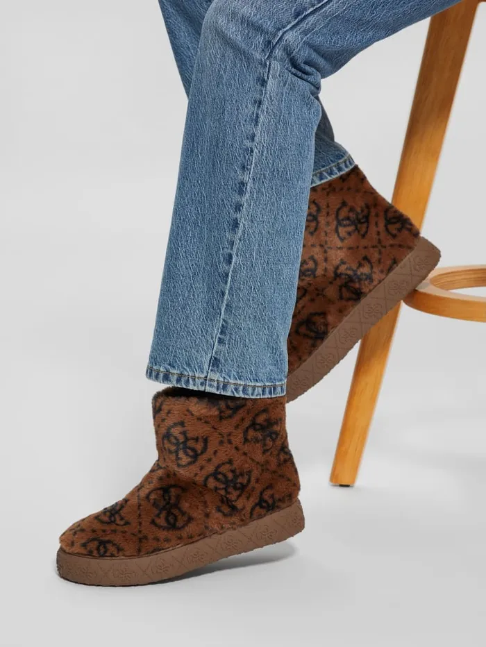 GUESS Shoes United Quattro G FauxFur Booties Brown 8211 Women