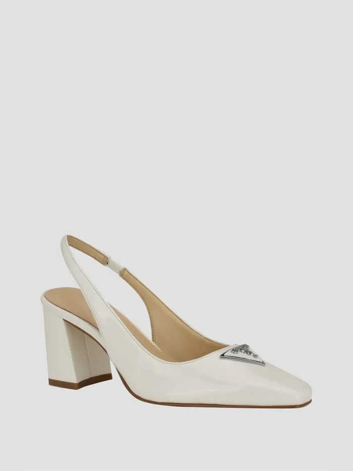 GUESS Shoes Valinda Metallic Slingback Block Heels Gold 8211 Women
