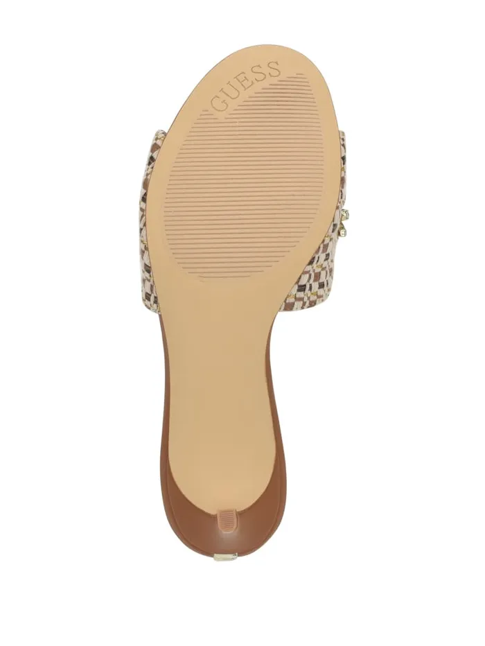 GUESS Shoes Weekful Woven Rhinestone Mules Blue 8211 Women
