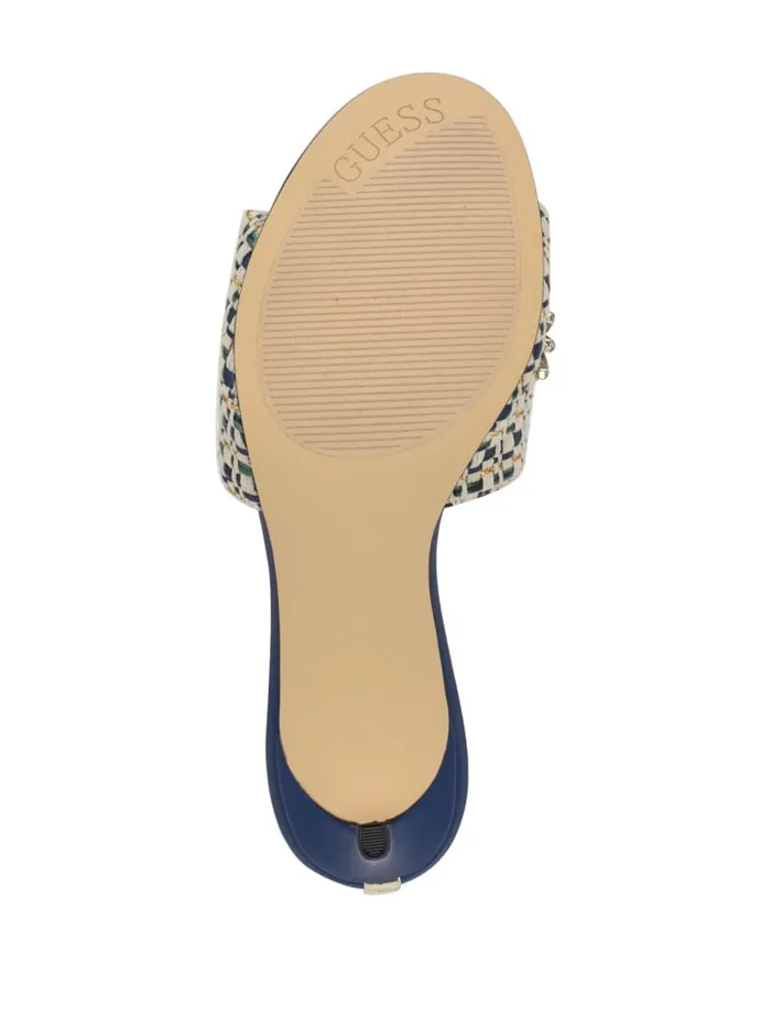 GUESS Shoes Weekful Woven Rhinestone Mules Blue 8211 Women