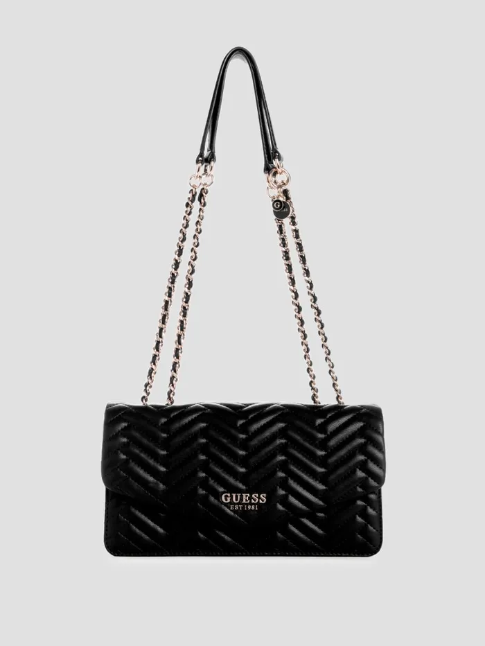 GUESS Shoulder Bags Anning Woven Convertible Crossbody Black 8211 Unisex