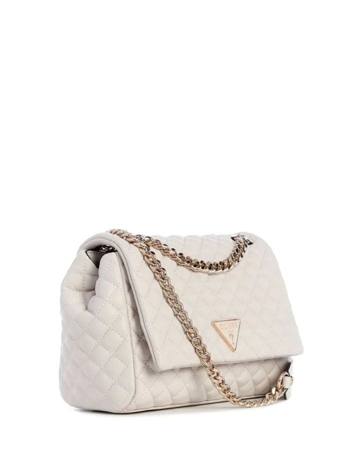 GUESS Shoulder Bags Eco Rianee Quilted Convertible Crossbody White 8211 Unisex