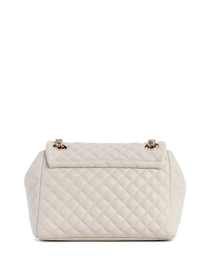 GUESS Shoulder Bags Eco Rianee Quilted Convertible Crossbody White 8211 Unisex