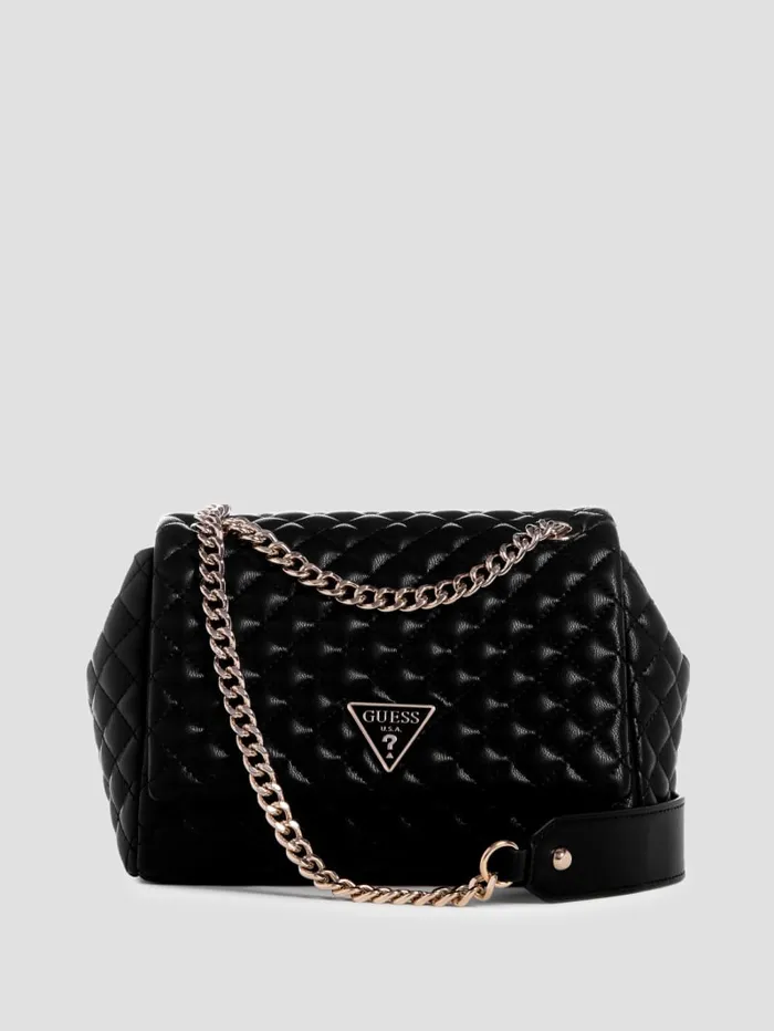GUESS Shoulder Bags Eco Rianee Quilted Convertible Crossbody White 8211 Unisex