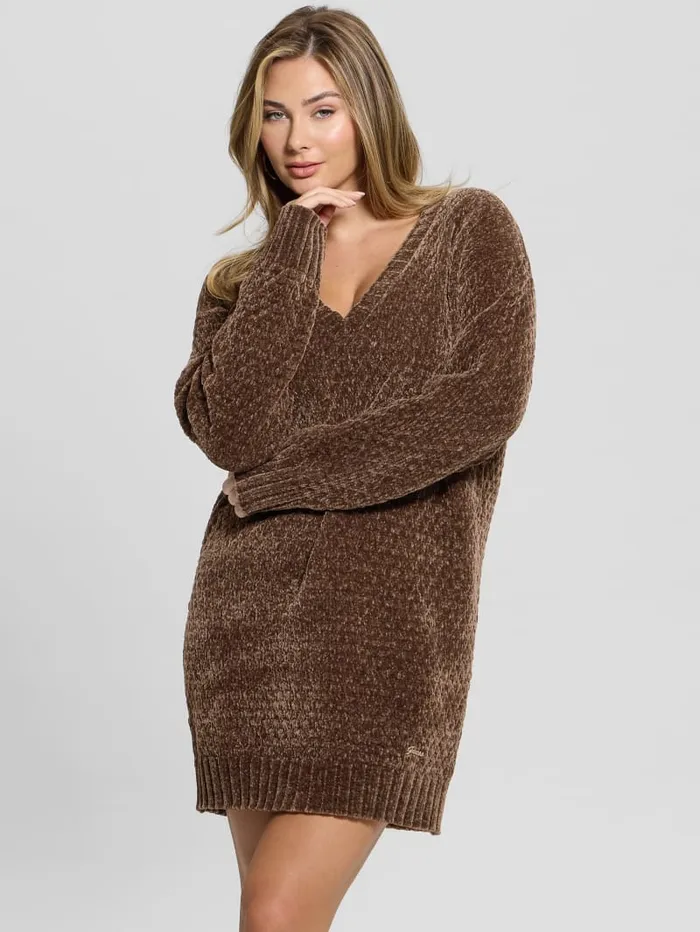 GUESS Sweaters and Knits Eco Talia Longline Chenille Sweater Red 8211 Women