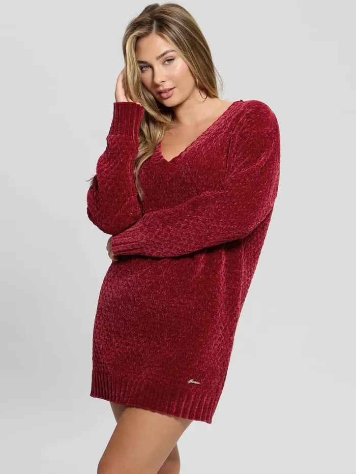 GUESS Sweaters and Knits Eco Talia Longline Chenille Sweater Red 8211 Women